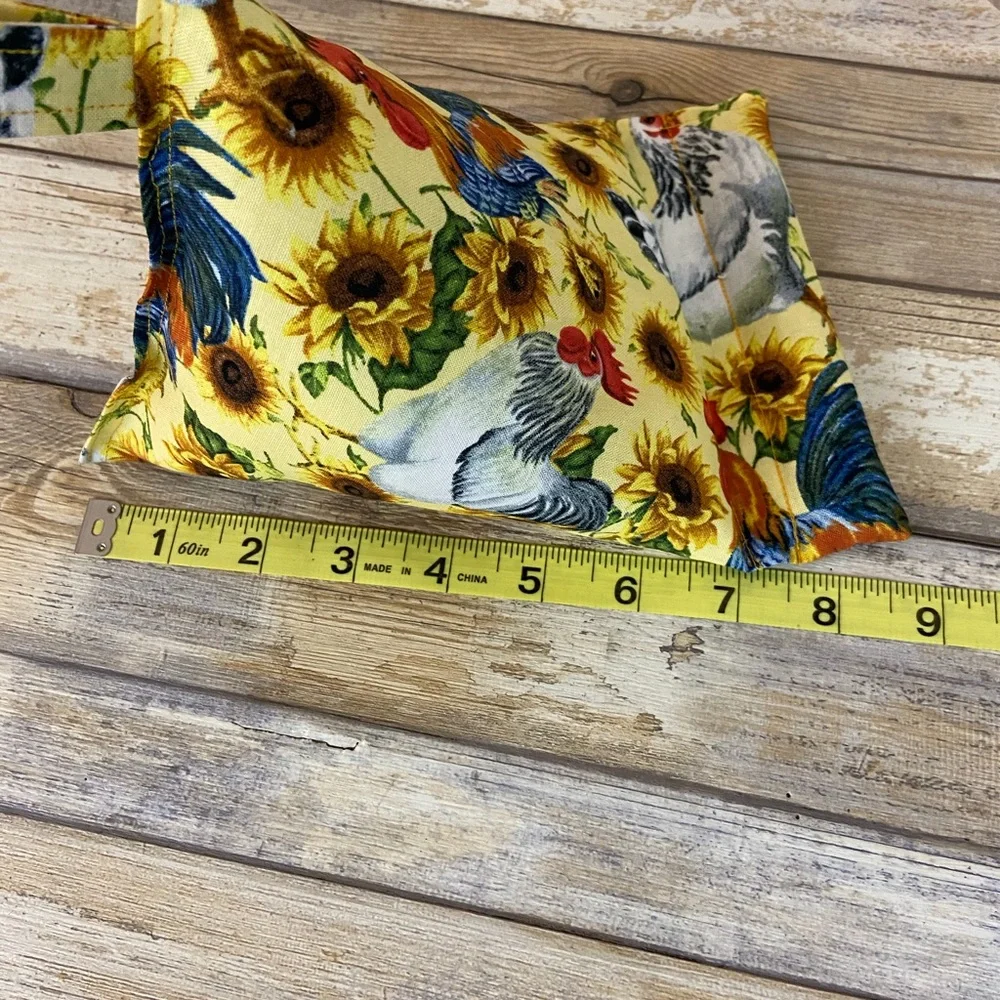 Phone Holder Pillow Stand Cellphone Chicken Rooster Sunflowers Pattern Handmade